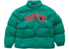 Supreme Mesh Jersey Puffer Jacket Green