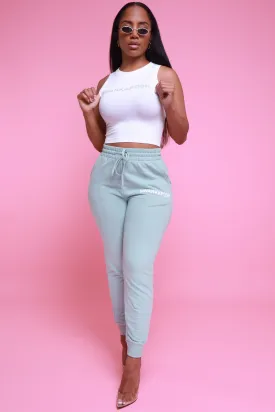 Swankaposh Logo Joggers - Light Green/White