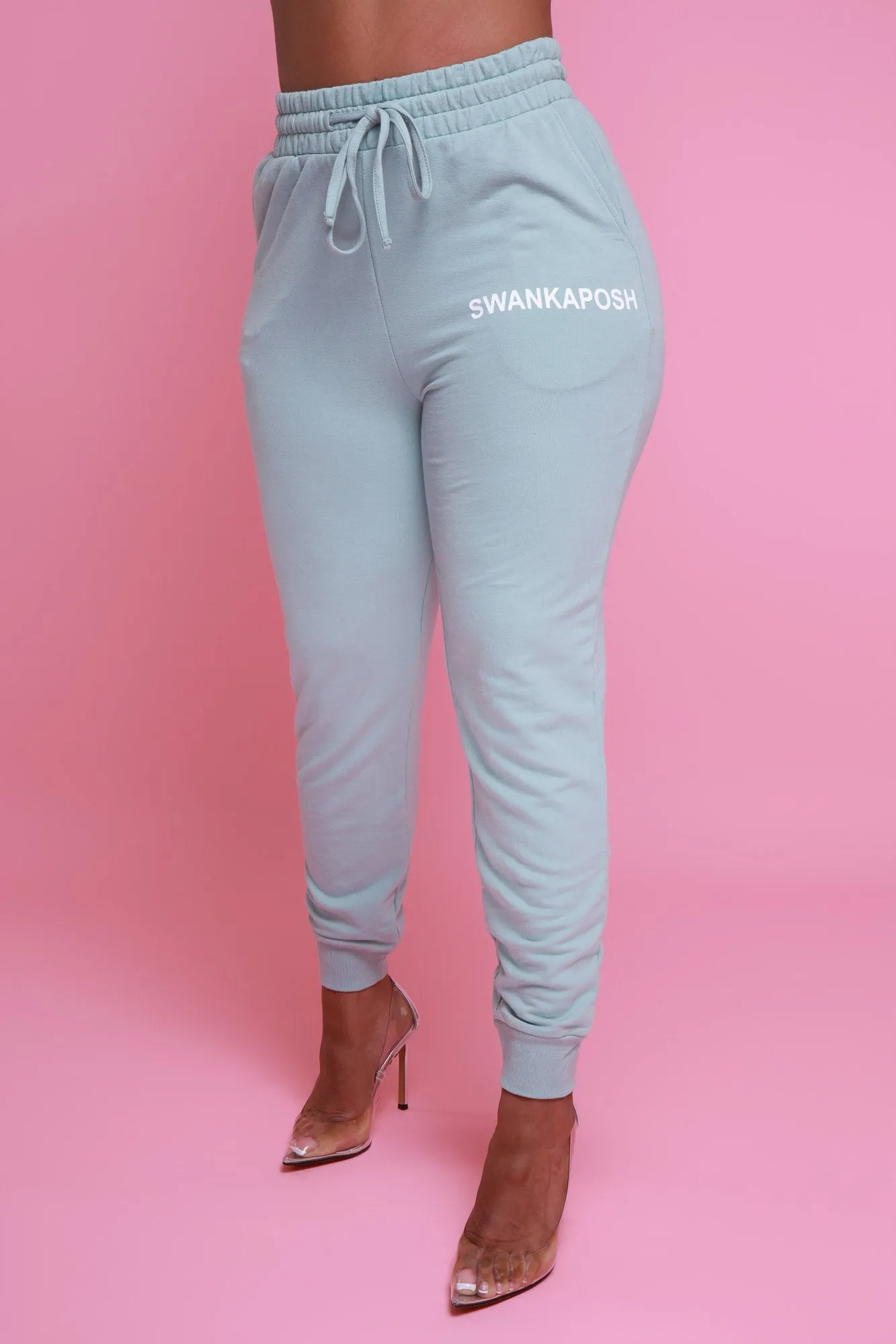 Swankaposh Logo Joggers - Light Green/White