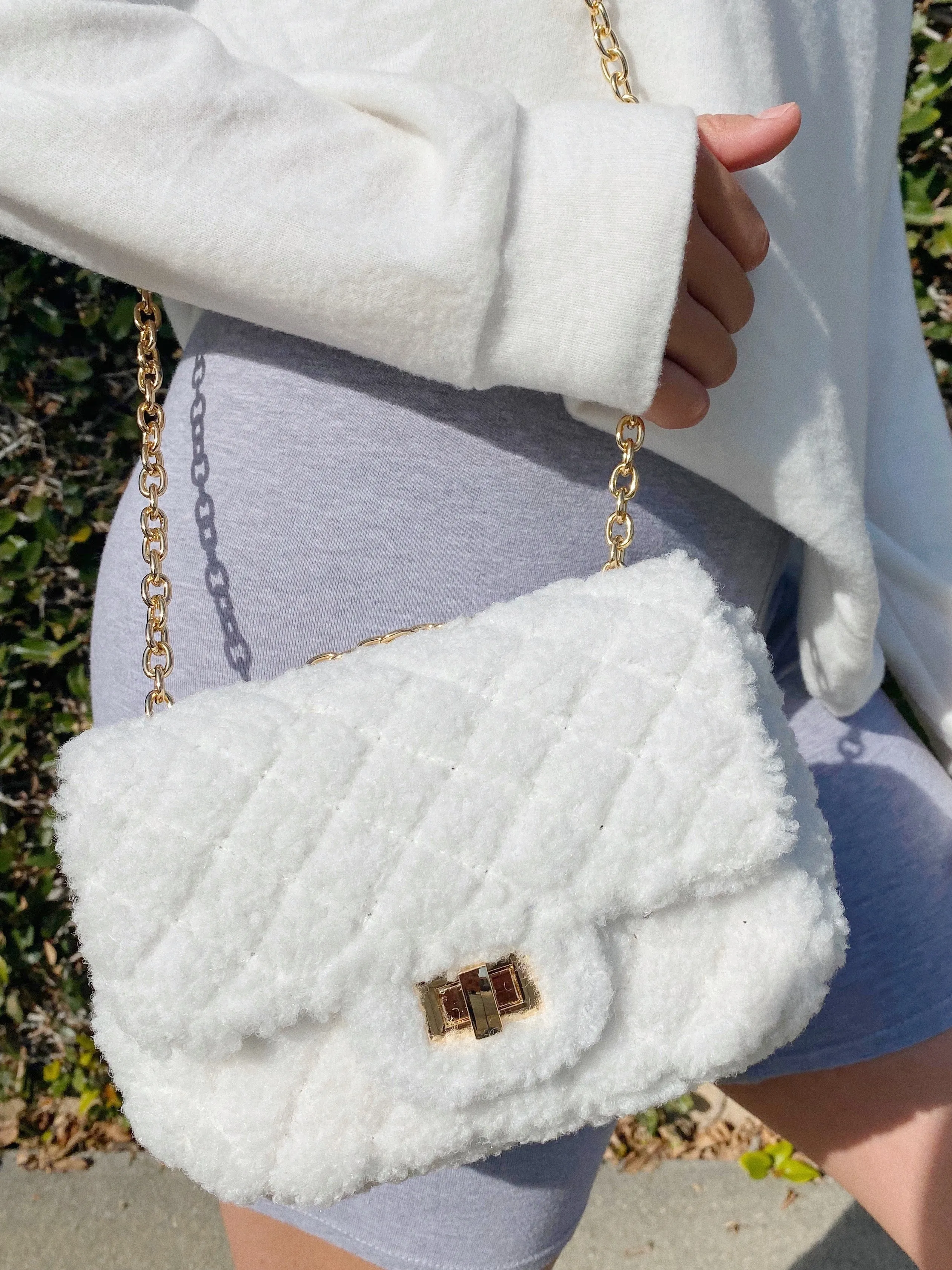 teddy purse (WHITE)