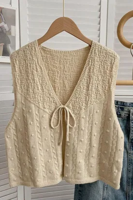 Tie Front Knitted Vest