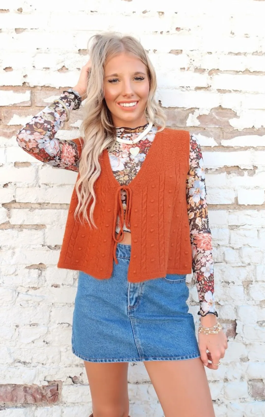 Tie Front Knitted Vest