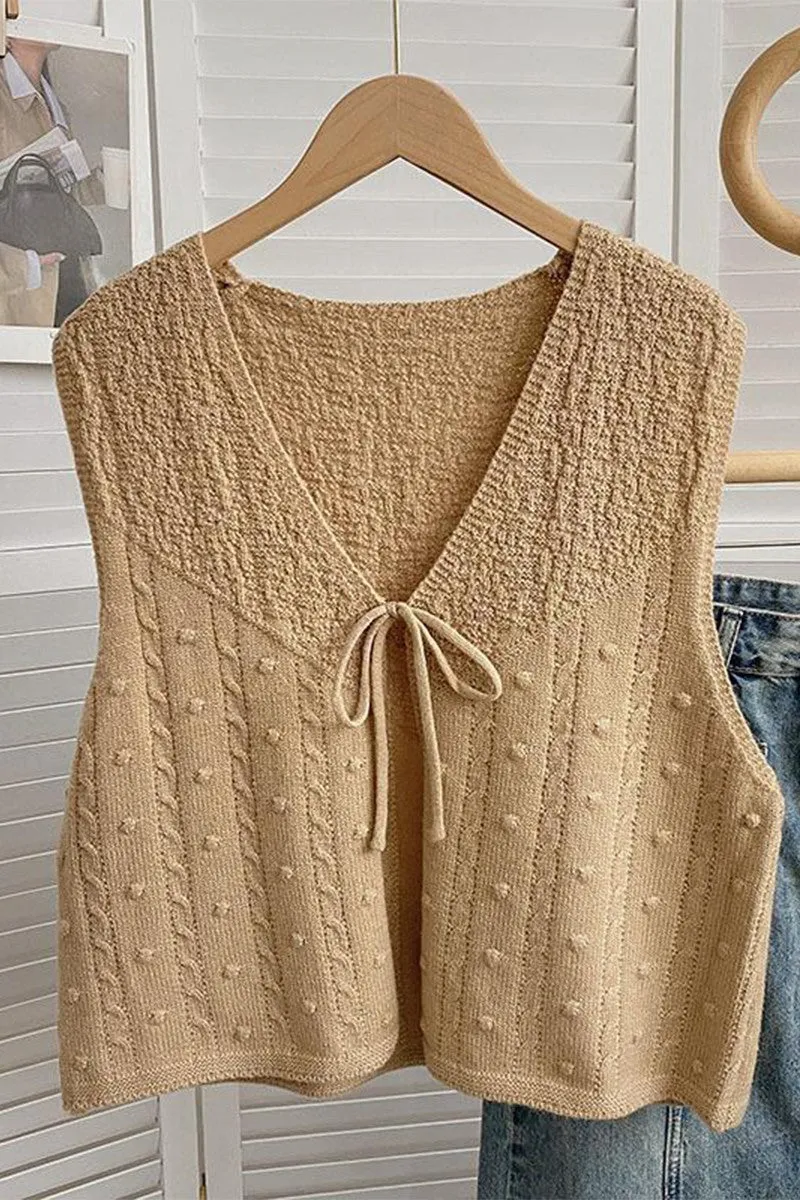 Tie Front Knitted Vest