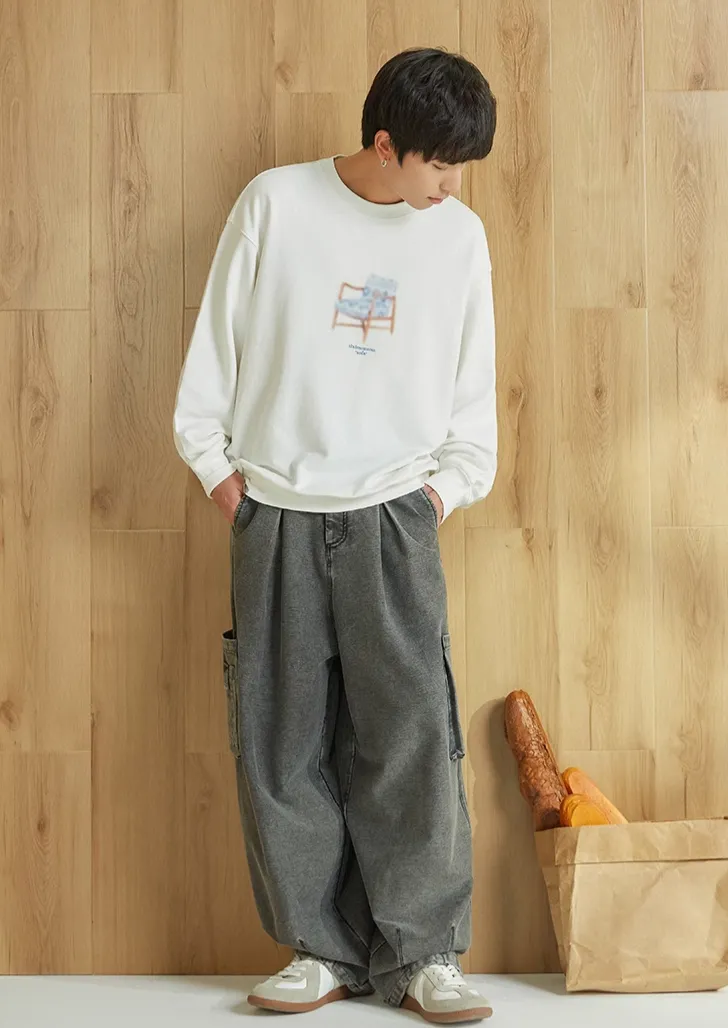 TIKIMOMOKA ラウンドネックスウェットシャツ TMK004