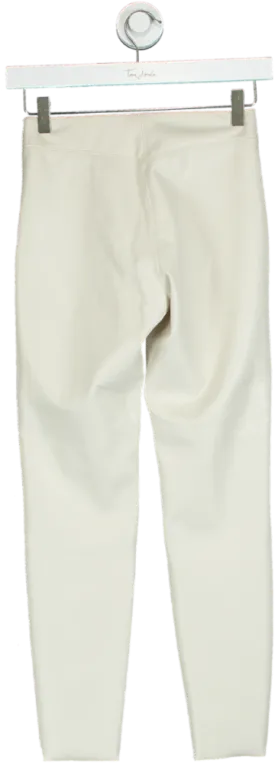 Topshop Cream Faux Leather Trousers Petite UK 4