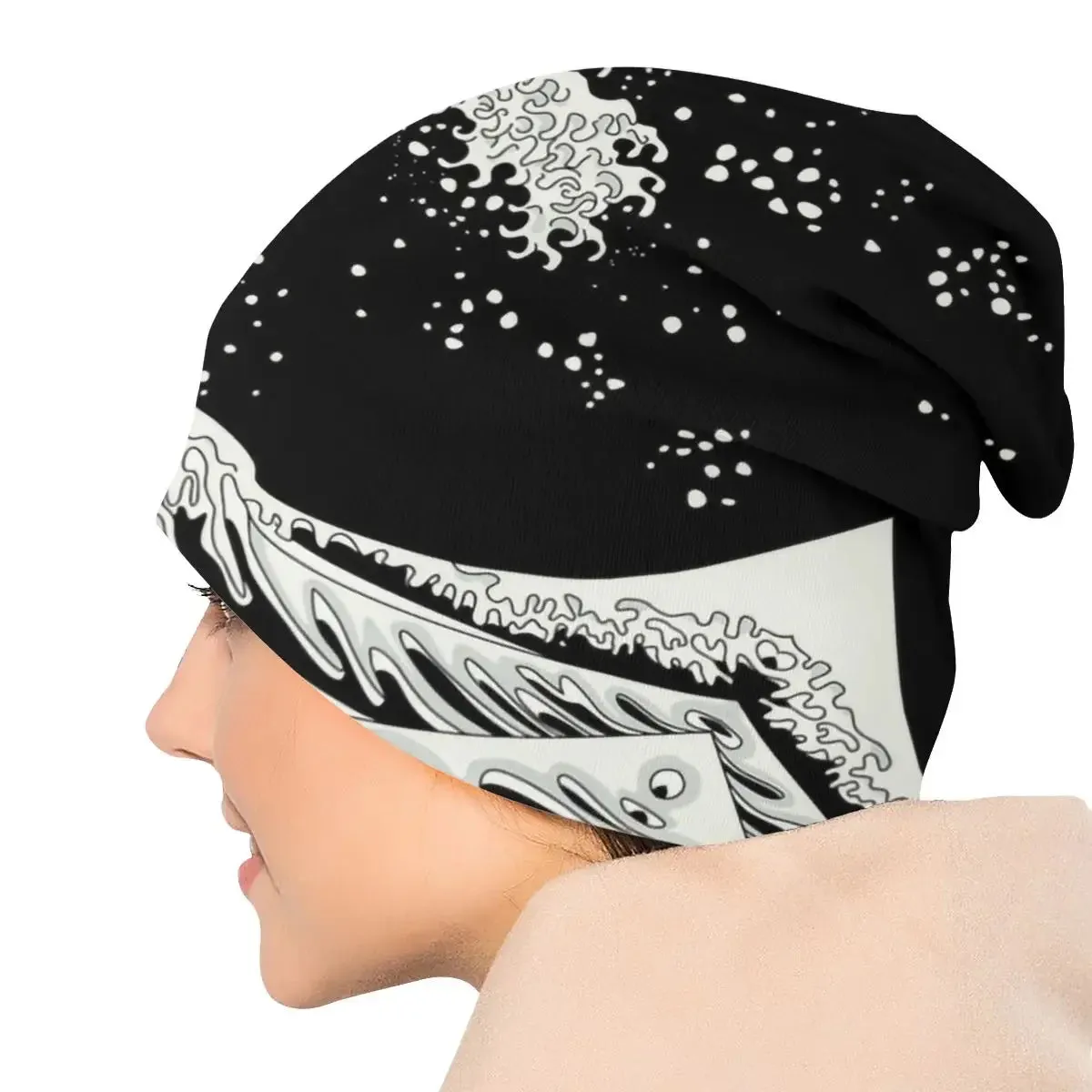 Unisex The Great Wave Off Kanagawa Beanie – Japanese Ukiyo-e Knit Cap for Casual Street Style
