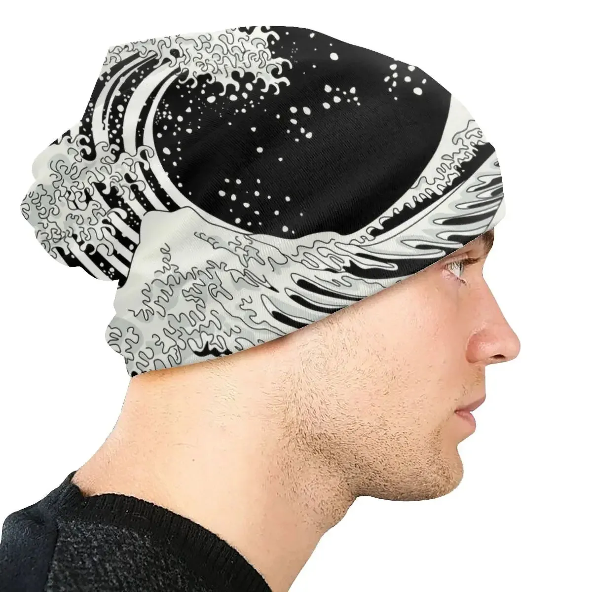 Unisex The Great Wave Off Kanagawa Beanie – Japanese Ukiyo-e Knit Cap for Casual Street Style