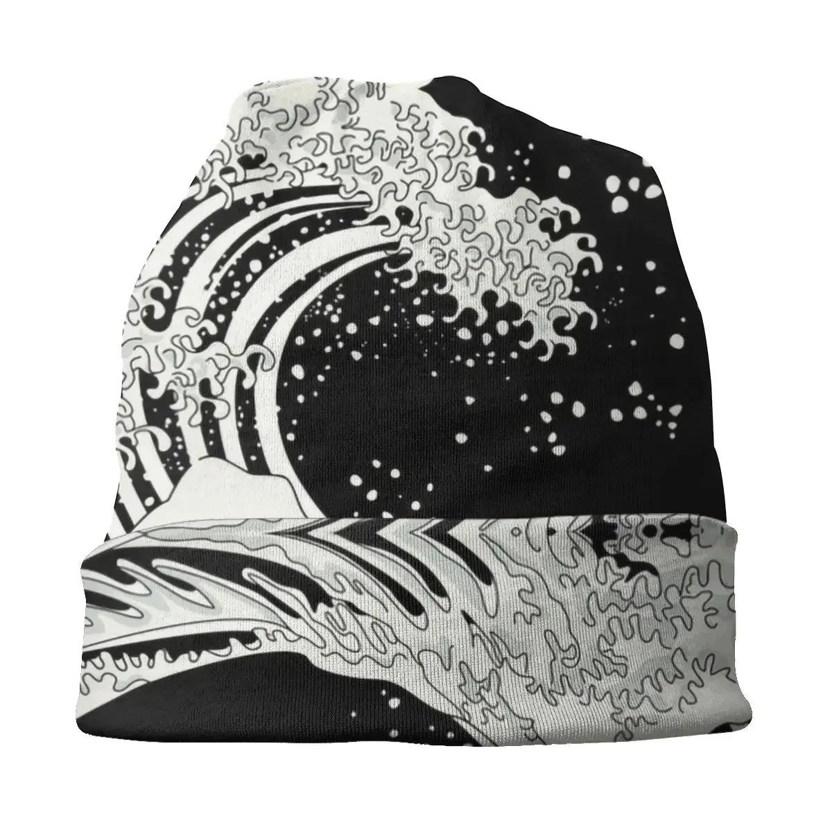 Unisex The Great Wave Off Kanagawa Beanie – Japanese Ukiyo-e Knit Cap for Casual Street Style