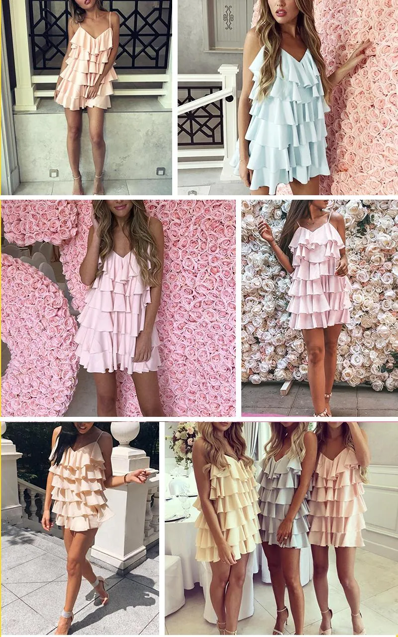 VenusFox ruffles bodycon short min dress