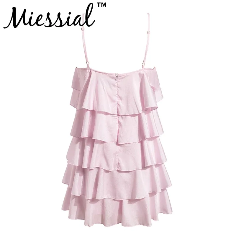 VenusFox ruffles bodycon short min dress