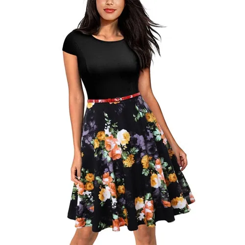 VenusFox Vintage Retro 50s Floral Pin up dress