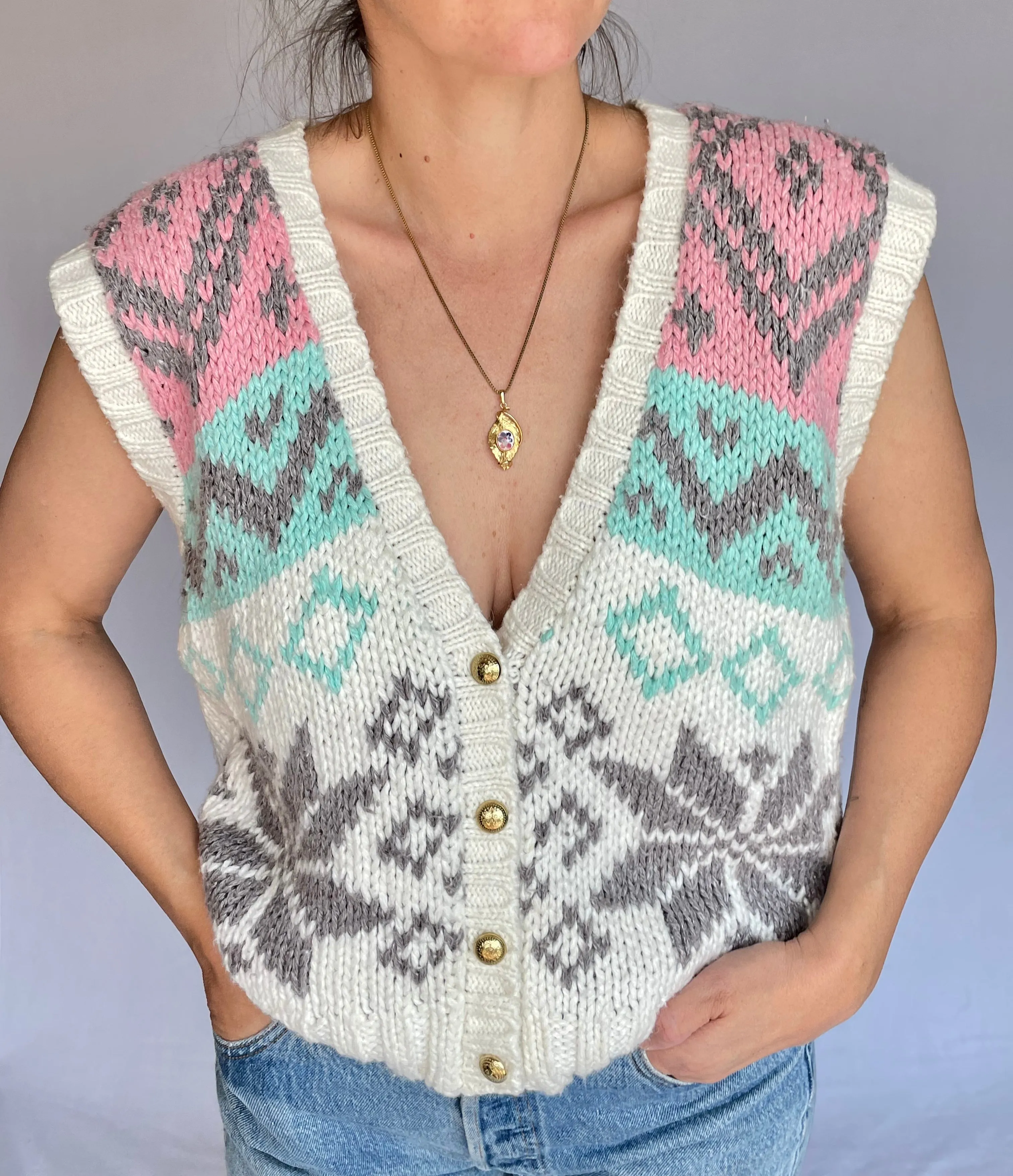 Vintage Hand-Knitted Sweater Vest