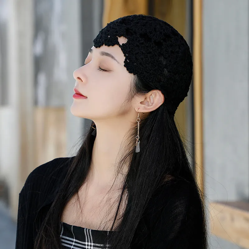 Warm Winter Knit Beanie Hats Thin Hollow Handmade Women for Hat Knitting Woven Summer Toe Cap Unisex