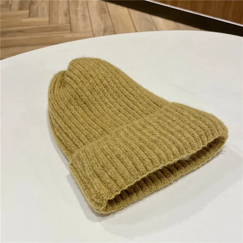 Warm Winter Knit Beanie Hats Women's Wool Trendy Korean Men's Cool Velvet Thickened Unisex