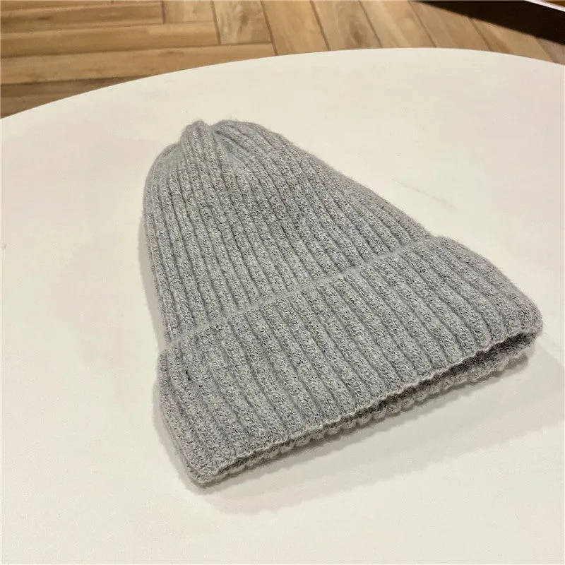 Warm Winter Knit Beanie Hats Women's Wool Trendy Korean Men's Cool Velvet Thickened Unisex