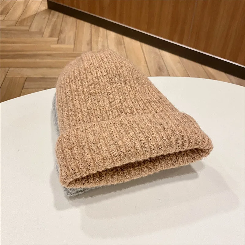 Warm Winter Knit Beanie Hats Women's Wool Trendy Korean Men's Cool Velvet Thickened Unisex
