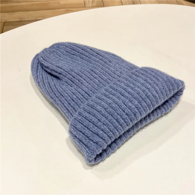 Warm Winter Knit Beanie Hats Women's Wool Trendy Korean Men's Cool Velvet Thickened Unisex