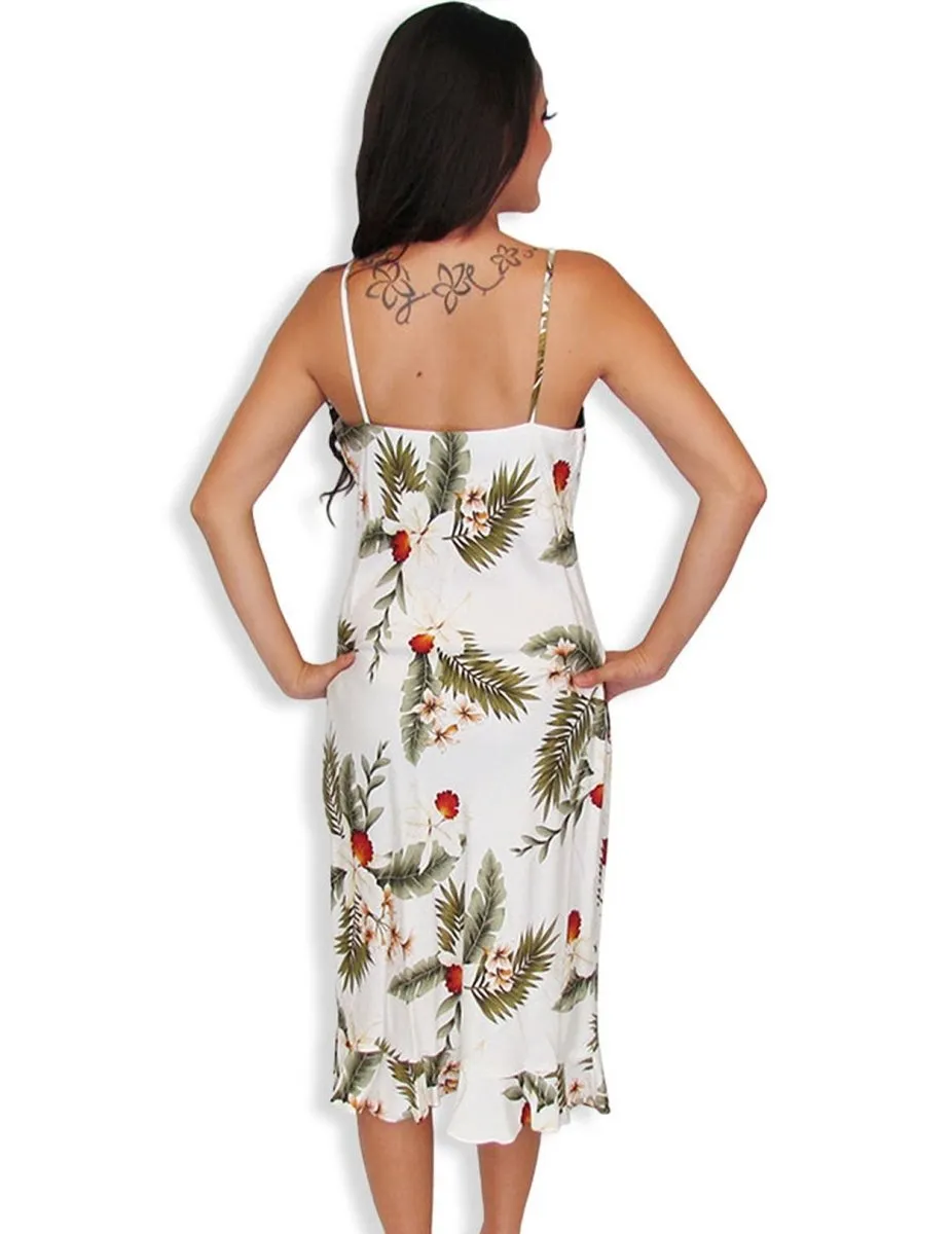 White Hawaiian Dress Slip-On Design Hanapepe