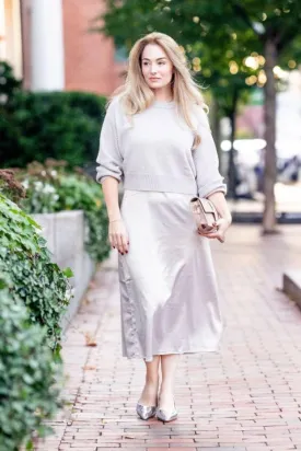Willow Slip Dress and Sweater - Pewter