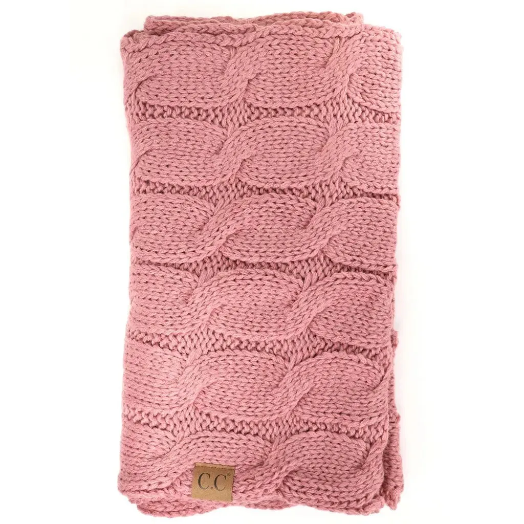 Women’s Solid Cable Knit CC Infinity Scarf – Classic & Cozy Winter Essential